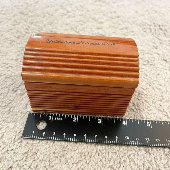Yellowstone National Park Cedar Trinket Box Wood Small Outdoor Travel Hiking - Picture 9 of 9